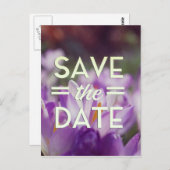 紫色の花の日付を保存 ポストカード (正面/裏面)
