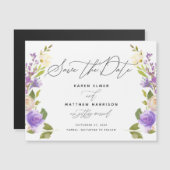 紫色の花の書道の保存日付 (正面/裏面)