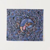 紫色の花の月の妖精 タペストリー (正面(横))