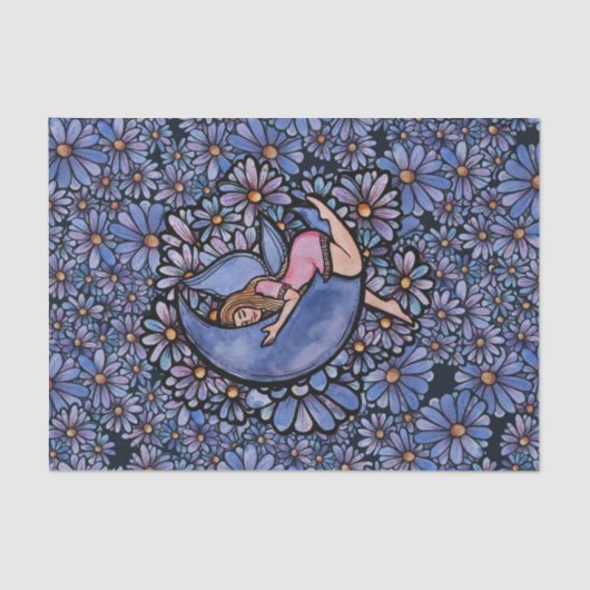 紫色の花の月の妖精 薄葉紙 (正面)