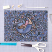 紫色の花の月の妖精 薄葉紙 (クラフト)