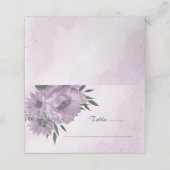 紫色の花の植物性結婚の プレイスカード (外部開封)