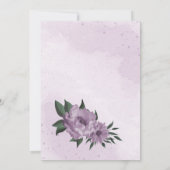紫色の花の植物表カード 招待状 (裏面)