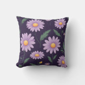 紫色の花の模様 クッション (正面)