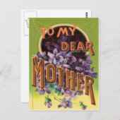 紫色の花の母の日カード ポストカード (正面/裏面)