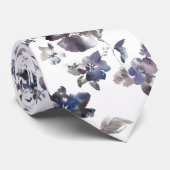 紫色の花の水彩画の人のタイ ネクタイ (ロール)