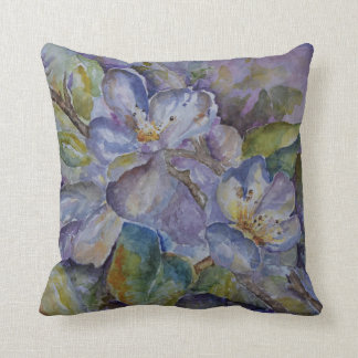 紫色の花の水彩画の芸術の枕 クッション