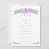 紫色の花の水救色私たちの日付/ セーブザデート (正面)