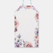 紫色の花の水色ギフトラベル ギフトタグ (裏面)