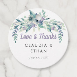 紫色の花の水色ブルーグレーラブ&感謝してい フェイバータグ