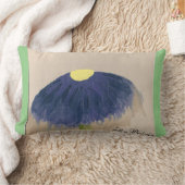 紫色の花の水色 ランバークッション (ブランケット)