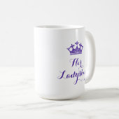 紫色の花の王冠奥様の原稿 コーヒーマグカップ (正面右)