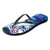 紫色の花の白い虎 ビーチサンダル (アングル)