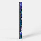紫色の花の白い虎 iPhoneケース (右側面)