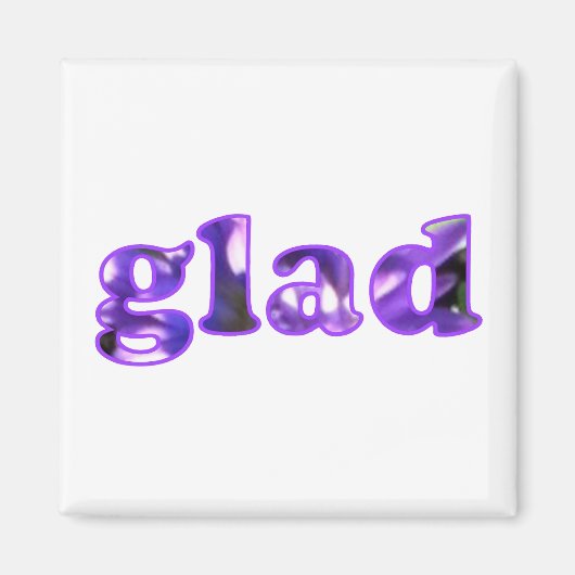 紫色の花の磁石で綴ったGlad マグネット (正面)