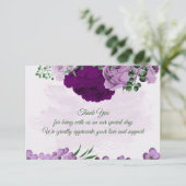 紫色の花の結婚緑 サンキューカード (スタンド正面)