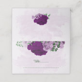 紫色の花の結婚緑 プレイスカード (外部開封)