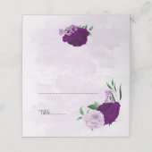 紫色の花の結婚緑 プレイスカード (外部開封)