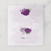 紫色の花の結婚緑 プレイスカード (外部開封)