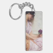 紫色の花の絵を描キーチェーン キーホルダー (正面左)