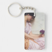 紫色の花の絵を描キーチェーン キーホルダー (正面)