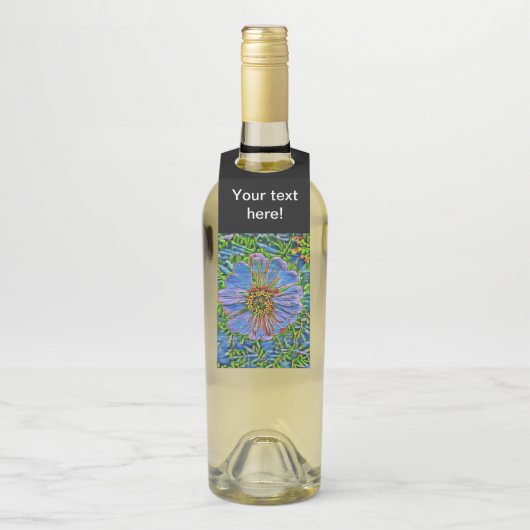 紫色の花の絵画 ボトルネックタグ (ボトル)