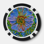 紫色の花の絵画 ポーカーチップ (裏面)