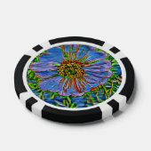紫色の花の絵画 ポーカーチップ (シングル)