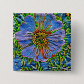 紫色の花の絵画 缶バッジ (正面)