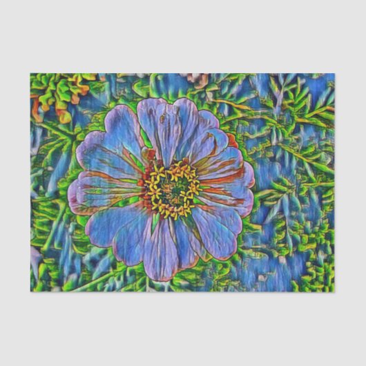 紫色の花の絵画 薄葉紙 (正面)