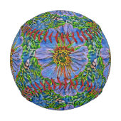 紫色の花の絵画 野球ボール (裏面)