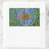 紫色の花の絵画 長方形シール (バッグ)