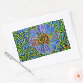 紫色の花の絵画 長方形シール (封筒)