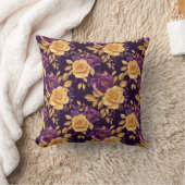 紫色の花の継ぎ目のない模様 クッション (ブランケット)