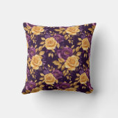 紫色の花の継ぎ目のない模様 クッション (裏面)