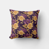 紫色の花の継ぎ目のない模様 クッション (正面)