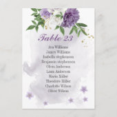 紫色の花の緑のシーティングチャートカード エンクロージャーカード (正面)