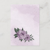 紫色の花の緑の植物結婚の エンクロージャーカード (裏面)