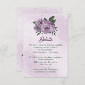 紫色の花の緑の植物結婚の エンクロージャーカード (正面/裏面)