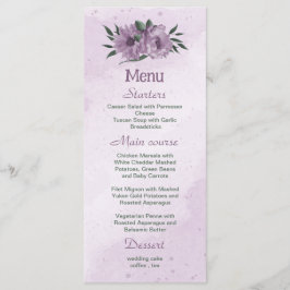 紫色の花の緑の植物結婚の メニュー