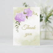 紫色の花の緑の植物 サンキューカード (スタンド正面)