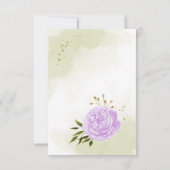 紫色の花の緑の植物 サンキューカード (裏面)