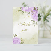 紫色の花の緑の植物 サンキューカード (スタンド正面)