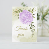 紫色の花の緑の植物 サンキューカード (スタンド正面)