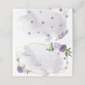 紫色の花の緑の葉幾何的 プレイスカード (外部開封)