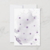 紫色の花の緑の金ゴールド サンキューカード (裏面)