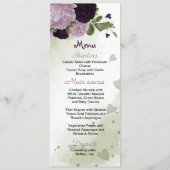 紫色の花の緑結婚のメニュー メニュー (正面)