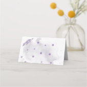 紫色の花の緑葉の植物 プレイスカード (裏面)