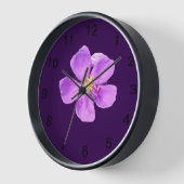 紫色の花の美しい壁時計 – 自然 壁時計 (傾斜)