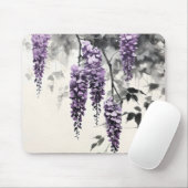 紫色の花の自然インク マウスパッド (マウス)